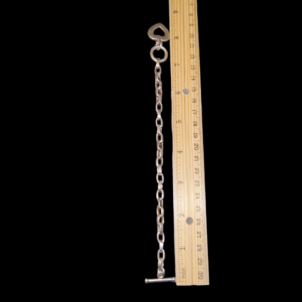 Silpada Sterling Silver Rolo Chain Heart Toggle Bracelet - Picture 5 of 12